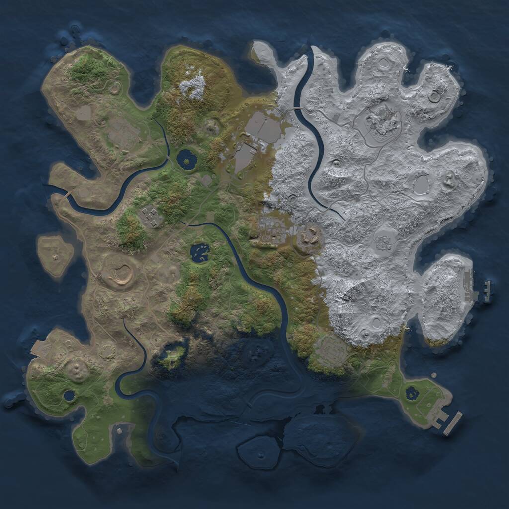 Rust Map: Procedural Map, Size: 3800, Seed: 946245172, 15 Monuments