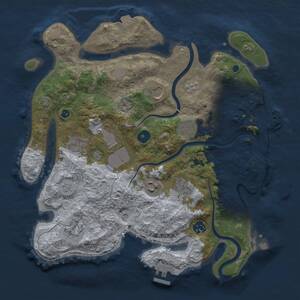Thumbnail Rust Map: Procedural Map, Size: 3600, Seed: 1464406042, 15 Monuments