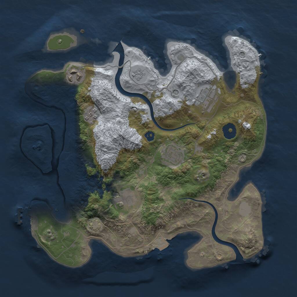 Rust Map: Procedural Map, Size: 3000, Seed: 342668269, 10 Monuments