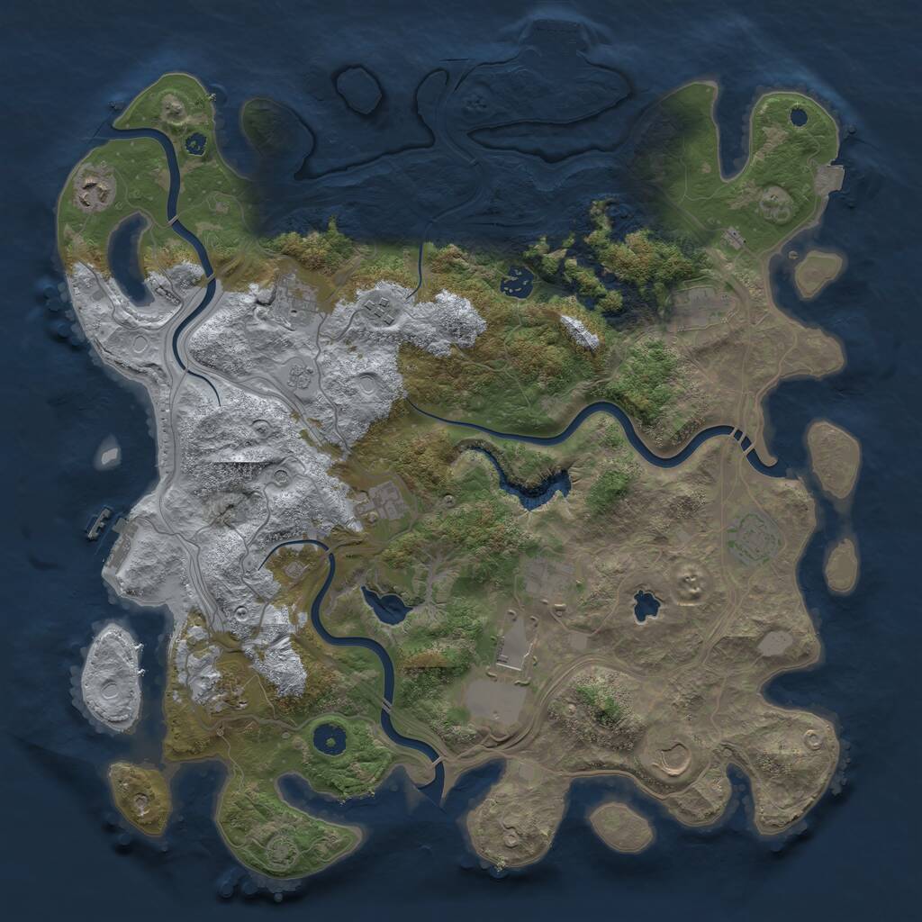 Rust Map: Procedural Map, Size: 4250, Seed: 1298971080, 17 Monuments