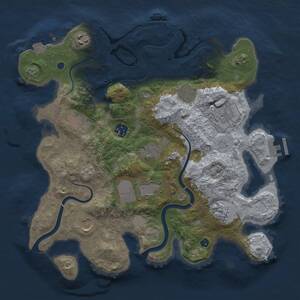 Thumbnail Rust Map: Procedural Map, Size: 3500, Seed: 11396910, 16 Monuments