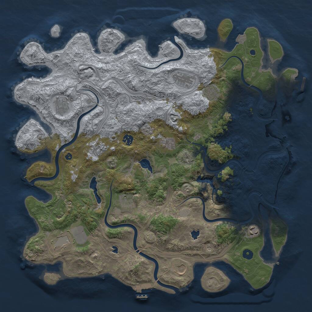 Rust Map: Procedural Map, Size: 4500, Seed: 750010588, 17 Monuments