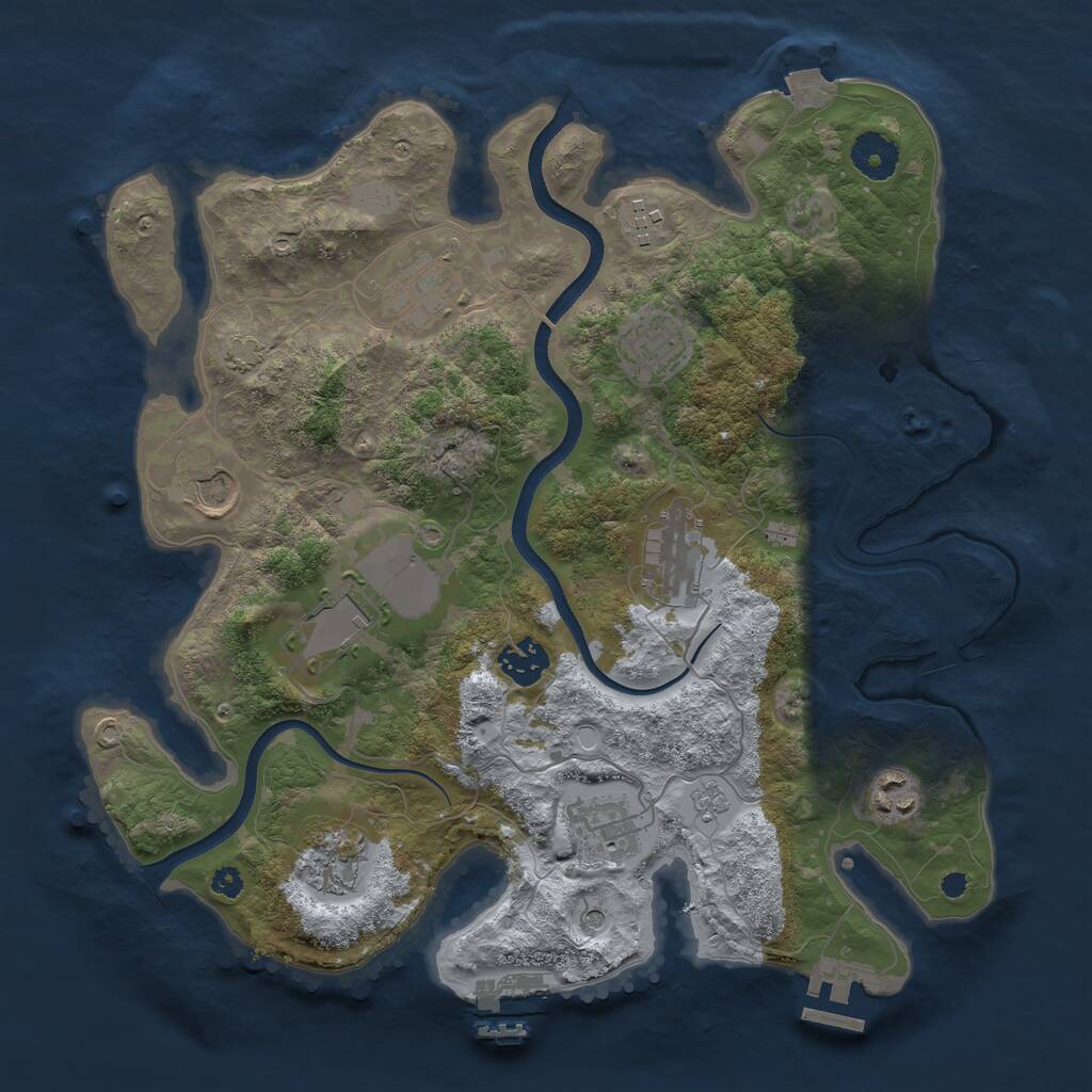 Rust Map: Procedural Map, Size: 3500, Seed: 5415643, 16 Monuments
