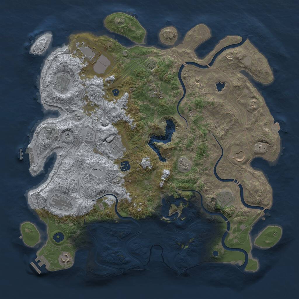 Rust Map: Procedural Map, Size: 4300, Seed: 1415545050, 16 Monuments