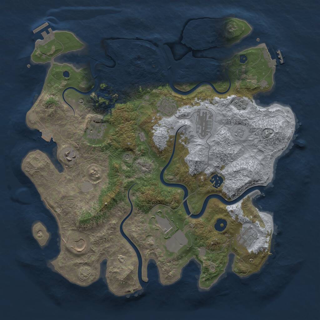 Rust Map: Procedural Map, Size: 3800, Seed: 824660696, 15 Monuments