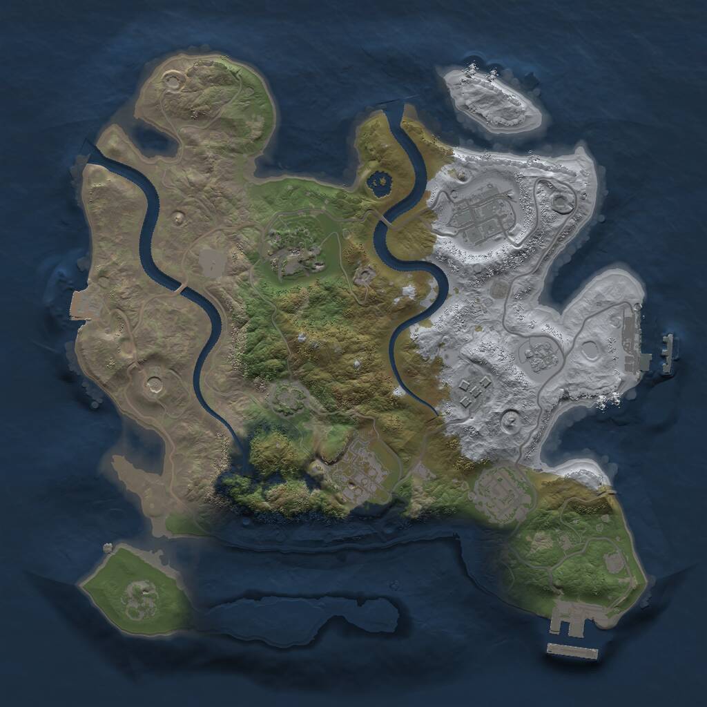 Rust Map: Procedural Map, Size: 2800, Seed: 24728750, 11 Monuments