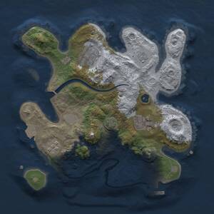 Thumbnail Rust Map: Procedural Map, Size: 2500, Seed: 1619016942, 8 Monuments