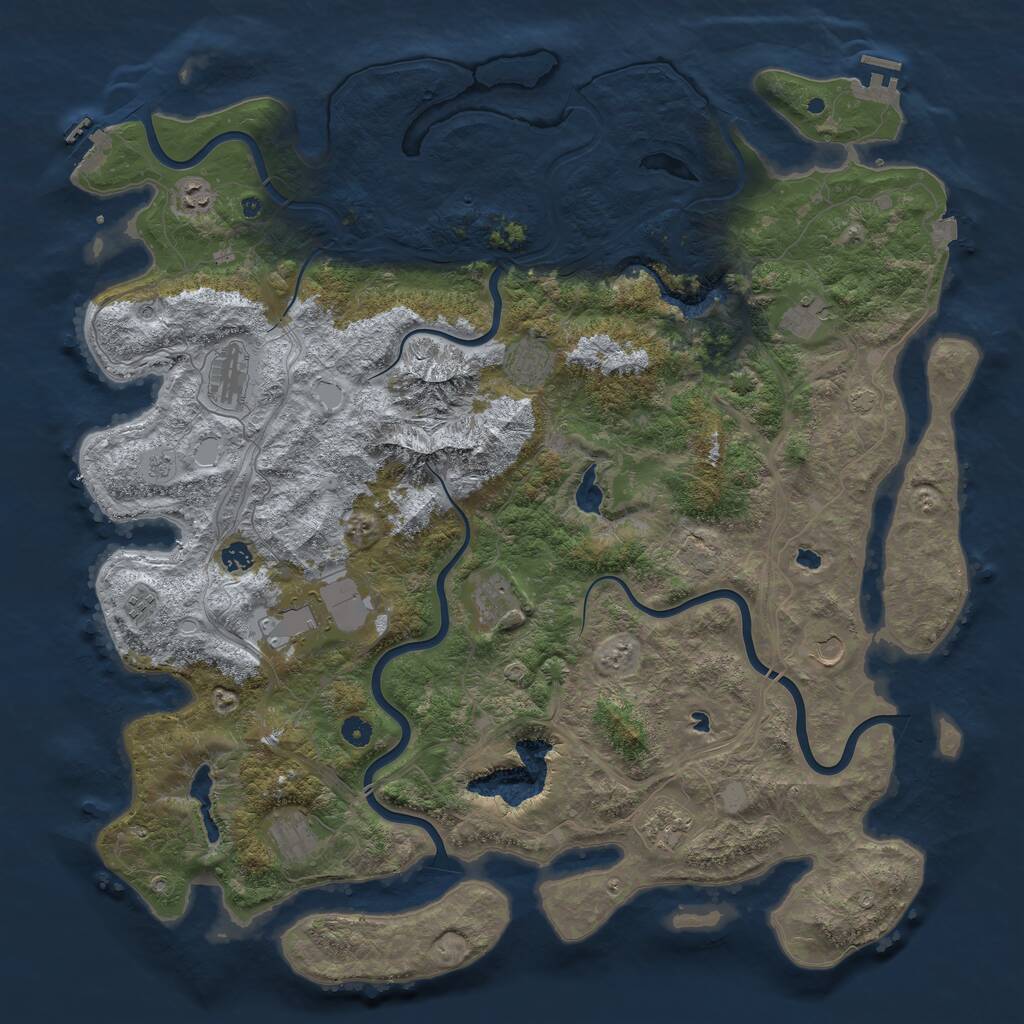 Rust Map: Procedural Map, Size: 5100, Seed: 1869576, 17 Monuments