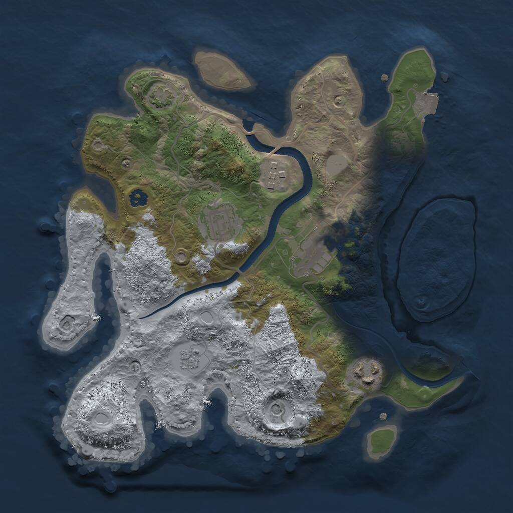Rust Map: Procedural Map, Size: 2800, Seed: 1960130509, 8 Monuments