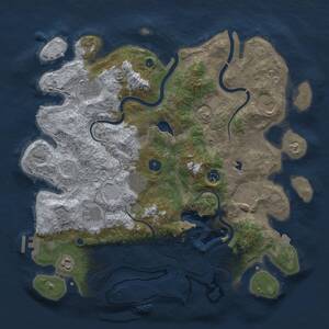 Thumbnail Rust Map: Procedural Map, Size: 4000, Seed: 405799505, 14 Monuments