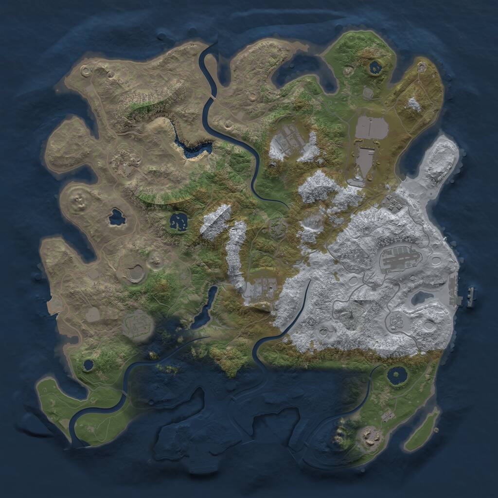 Rust Map: Procedural Map, Size: 4000, Seed: 34564, 16 Monuments