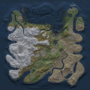 Thumbnail Rust Map: Procedural Map, Size: 3700, Seed: 422017, 14 Monuments