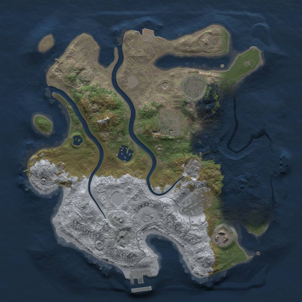 Rust Map: Procedural Map, Size: 3000, Seed: 1499875396, 12 Monuments