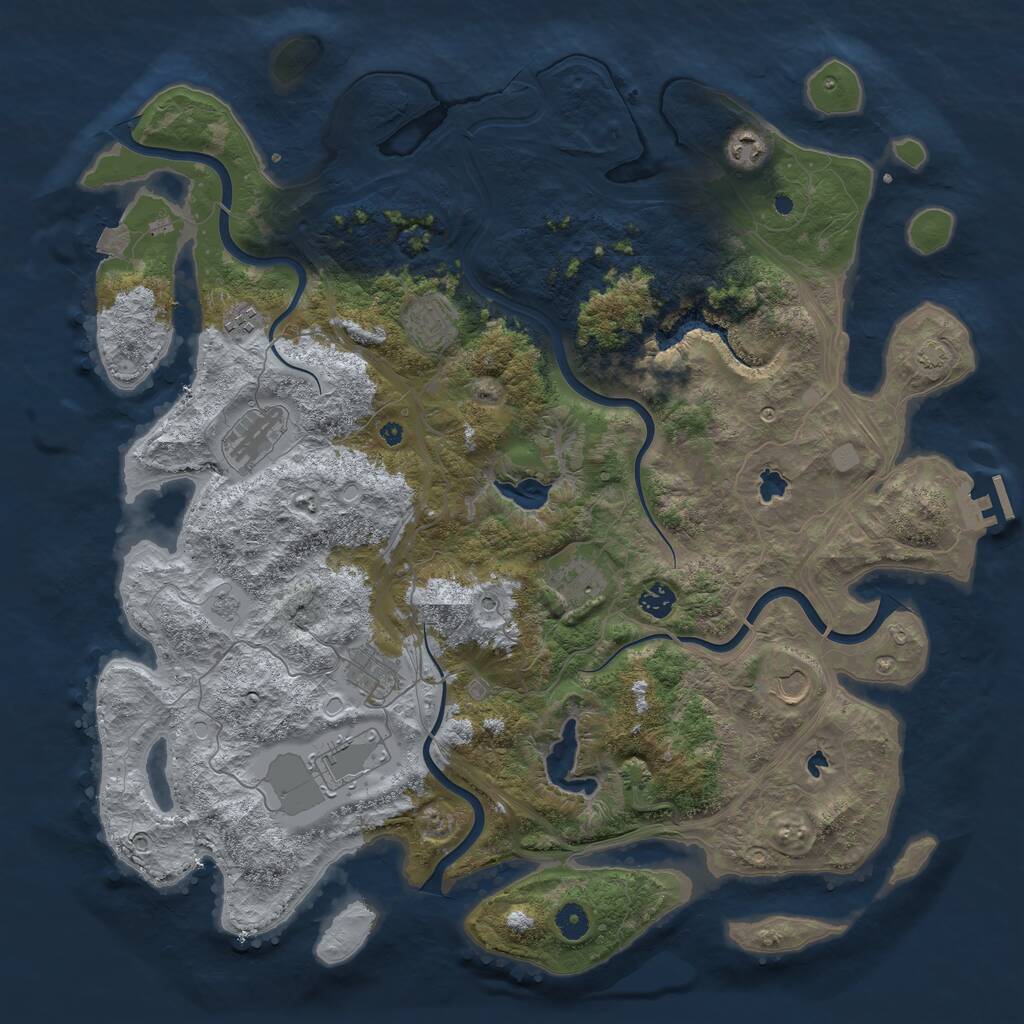 Rust Map: Procedural Map, Size: 4500, Seed: 962580342, 14 Monuments