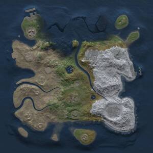 Thumbnail Rust Map: Procedural Map, Size: 3000, Seed: 1136842443, 12 Monuments