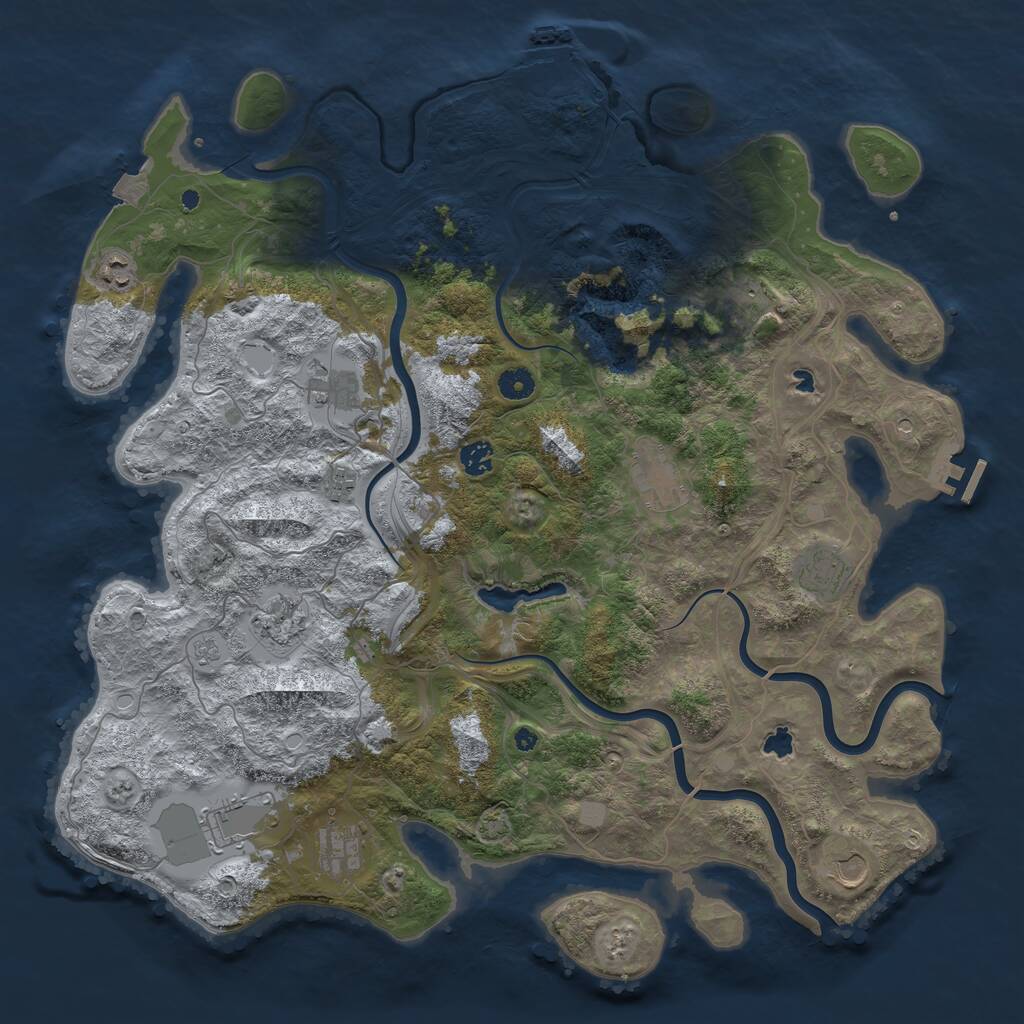 Rust Map: Procedural Map, Size: 4500, Seed: 534875603, 17 Monuments