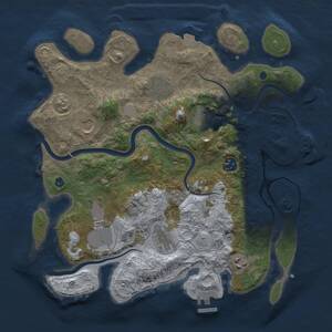 Thumbnail Rust Map: Procedural Map, Size: 3500, Seed: 397553559, 14 Monuments