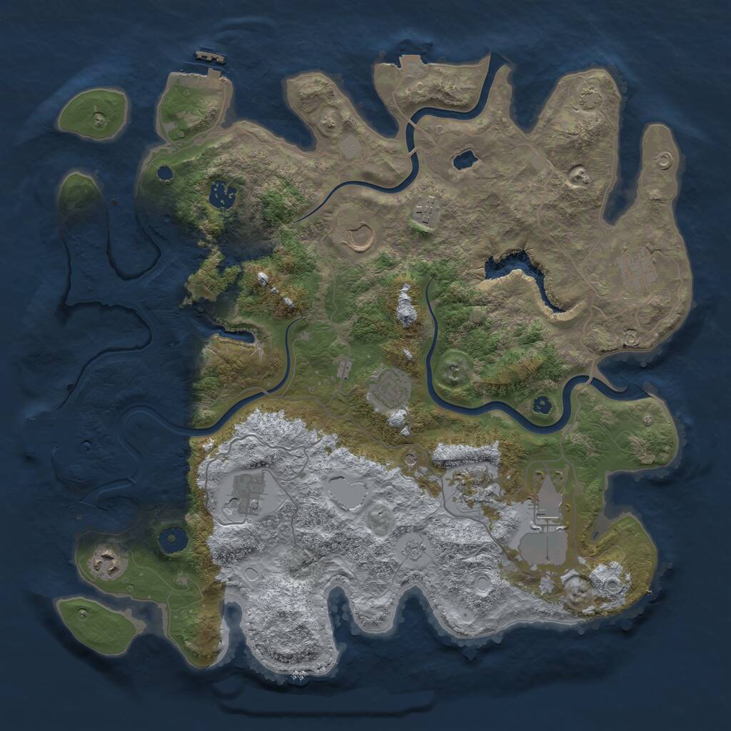 Rust Map: Procedural Map, Size: 4000, Seed: 50265781, 15 Monuments