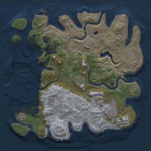Thumbnail Rust Map: Procedural Map, Size: 4000, Seed: 50265781, 15 Monuments