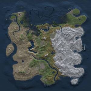 Thumbnail Rust Map: Procedural Map, Size: 4000, Seed: 7686527, 14 Monuments