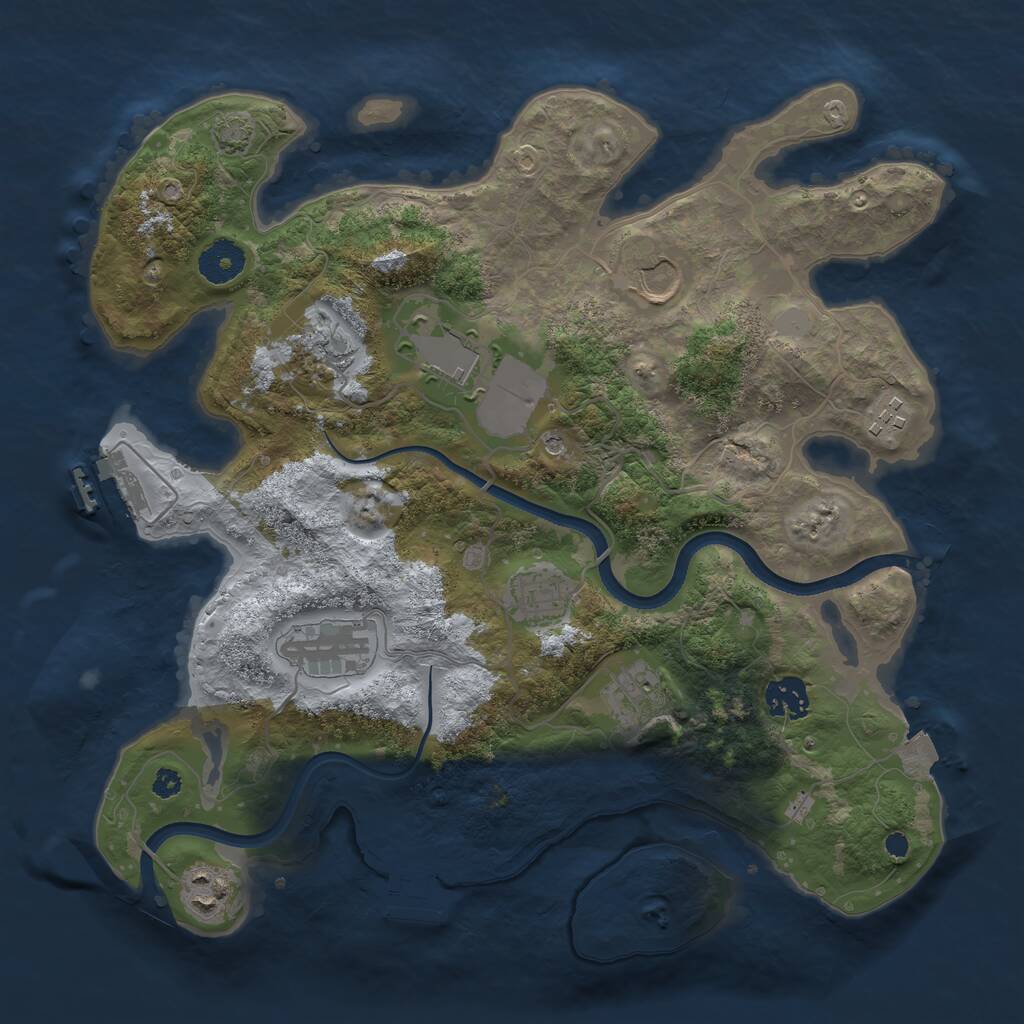 Rust Map: Procedural Map, Size: 3500, Seed: 163114803, 14 Monuments