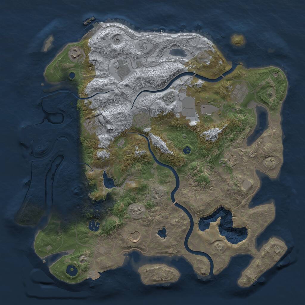 Rust Map: Procedural Map, Size: 4000, Seed: 125594733, 16 Monuments