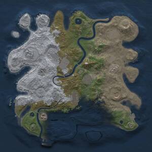 Thumbnail Rust Map: Procedural Map, Size: 3500, Seed: 17731738, 14 Monuments