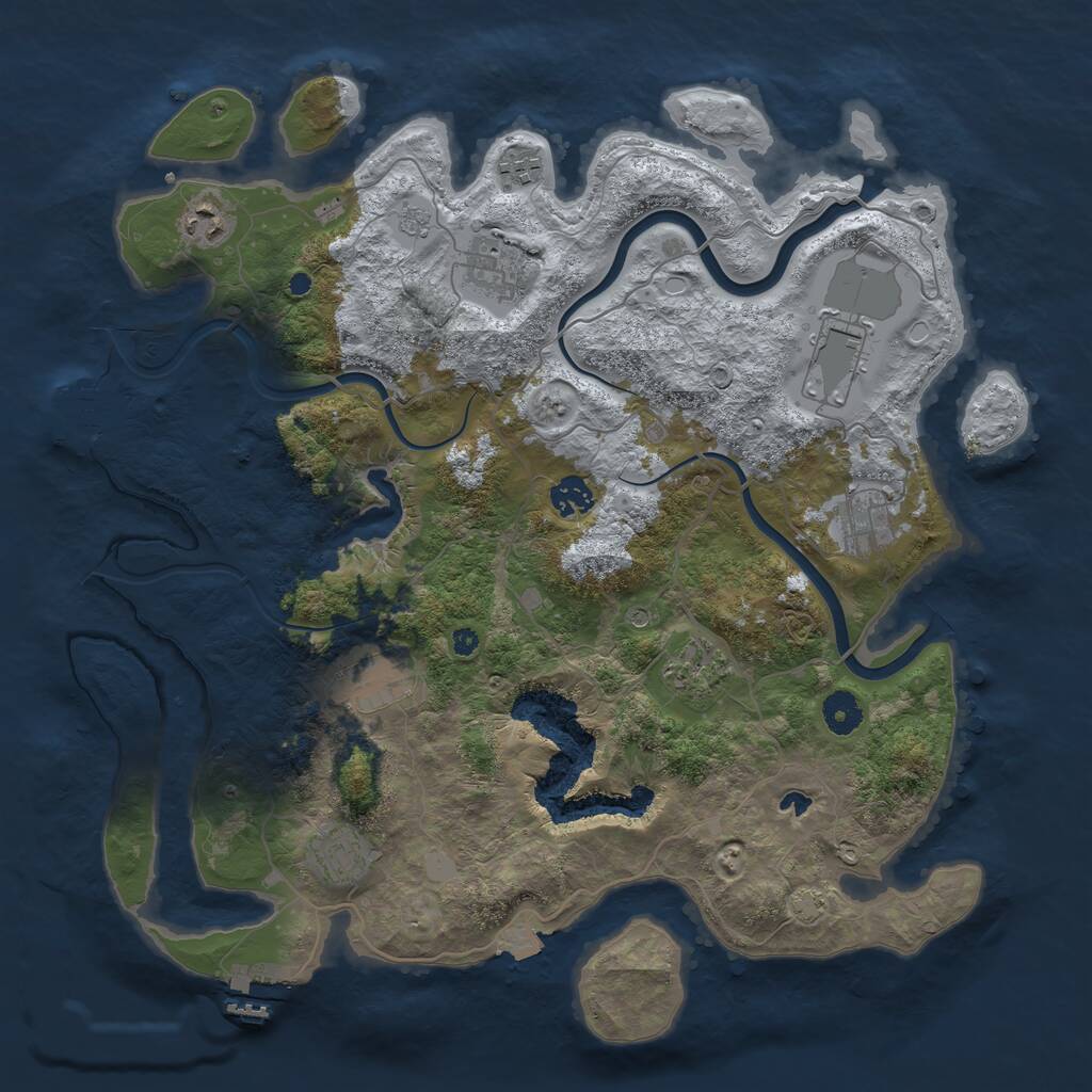 Rust Map: Procedural Map, Size: 4000, Seed: 998175, 15 Monuments