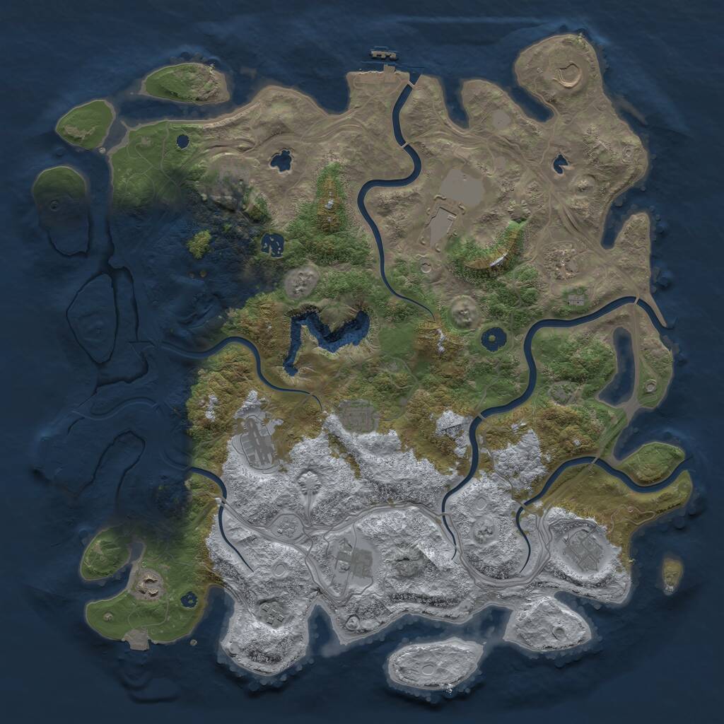 Rust Map: Procedural Map, Size: 4500, Seed: 28199, 17 Monuments