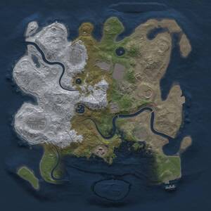 Thumbnail Rust Map: Procedural Map, Size: 3500, Seed: 770747848, 13 Monuments