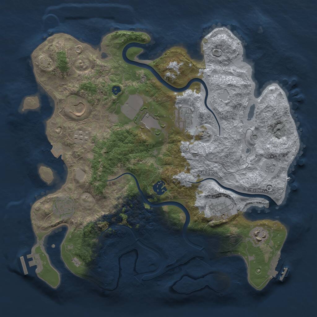 Rust Map: Procedural Map, Size: 3500, Seed: 56513005, 14 Monuments