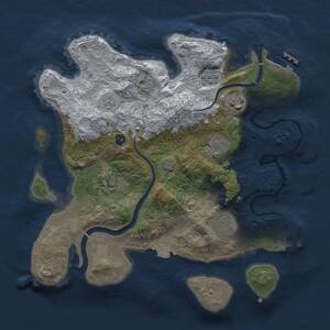 Thumbnail Rust Map: Procedural Map, Size: 3000, Seed: 374855223, 11 Monuments