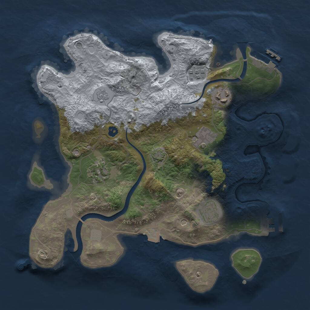 Rust Map: Procedural Map, Size: 3000, Seed: 374855223, 11 Monuments