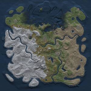 Thumbnail Rust Map: Procedural Map, Size: 5000, Seed: 69851505, 17 Monuments