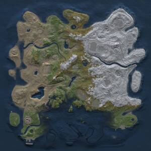 Thumbnail Rust Map: Procedural Map, Size: 4500, Seed: 51234, 16 Monuments