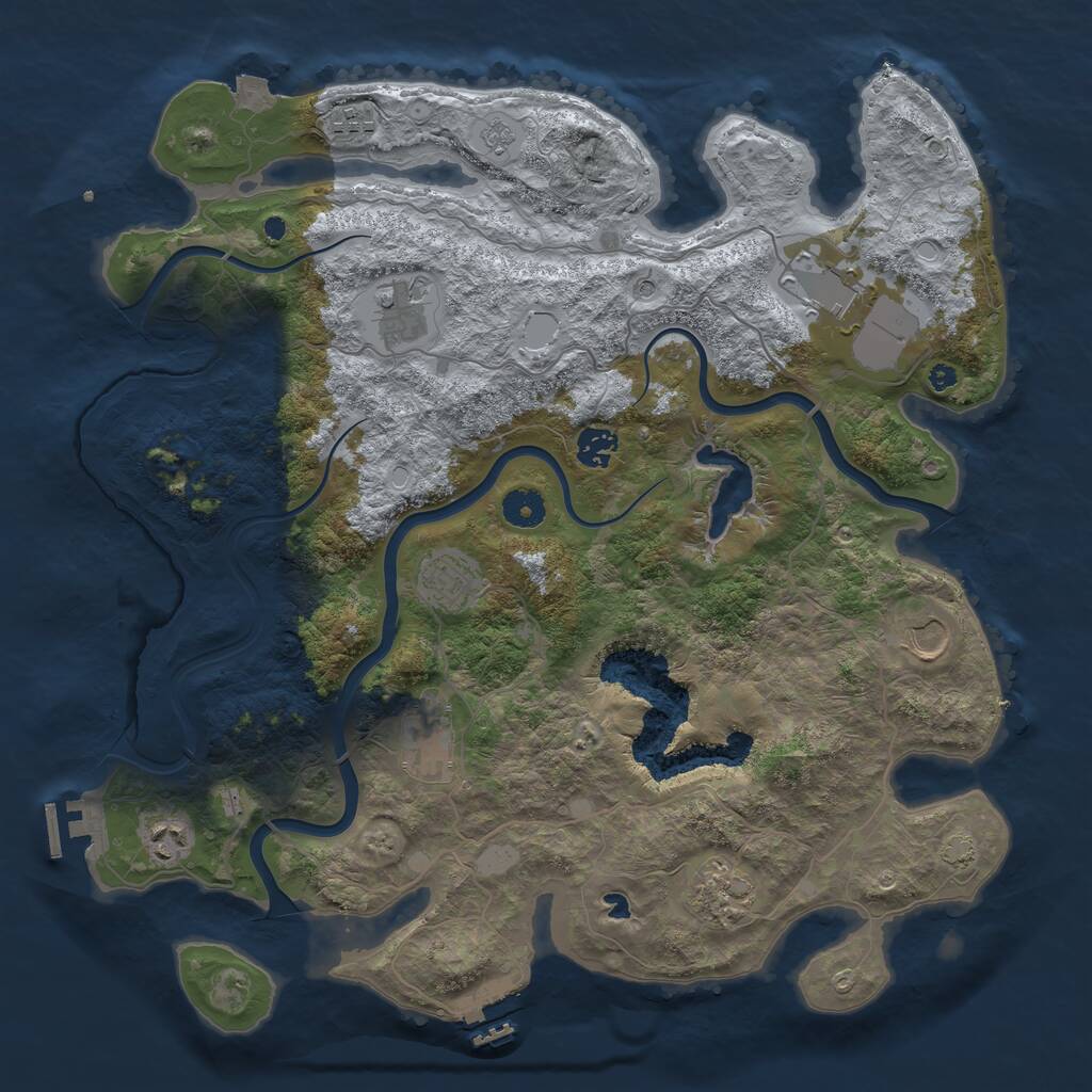 Rust Map: Procedural Map, Size: 4000, Seed: 45679, 15 Monuments
