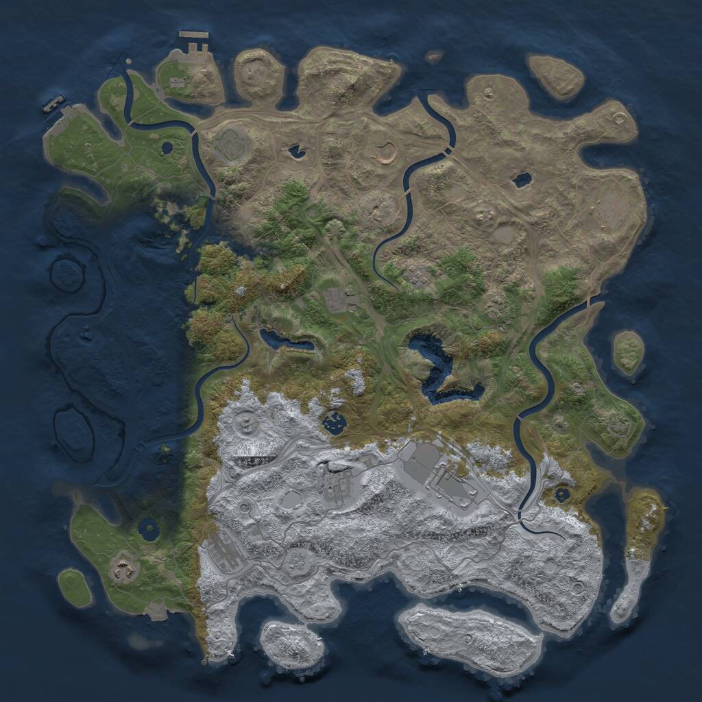 Rust Map: Procedural Map, Size: 4800, Seed: 2119327475, 17 Monuments