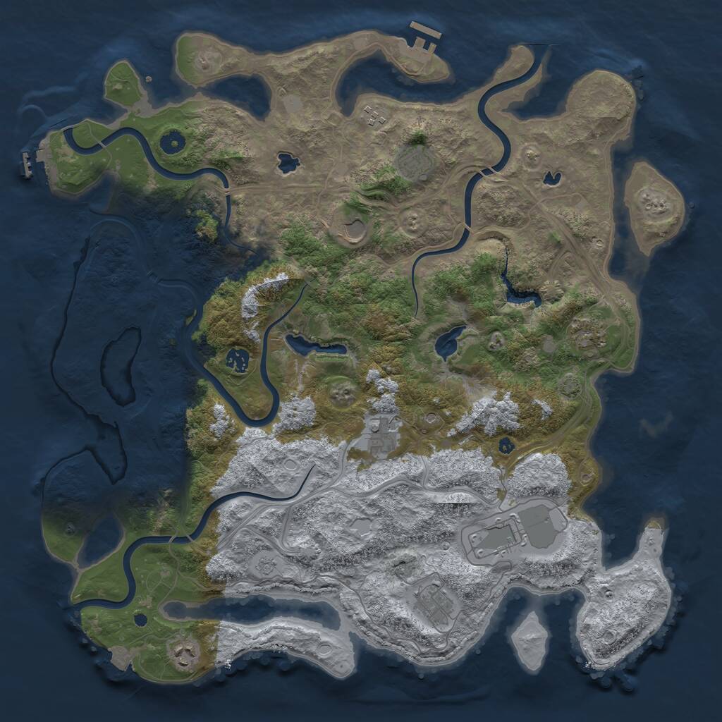 Rust Map: Procedural Map, Size: 4500, Seed: 719511995, 15 Monuments