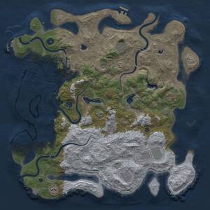 Thumbnail Rust Map: Procedural Map, Size: 4500, Seed: 719511995, 15 Monuments