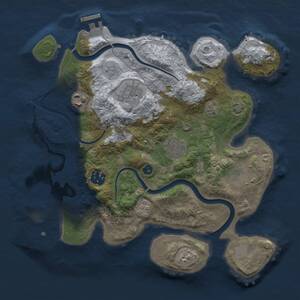 Thumbnail Rust Map: Procedural Map, Size: 3000, Seed: 1184383553, 11 Monuments