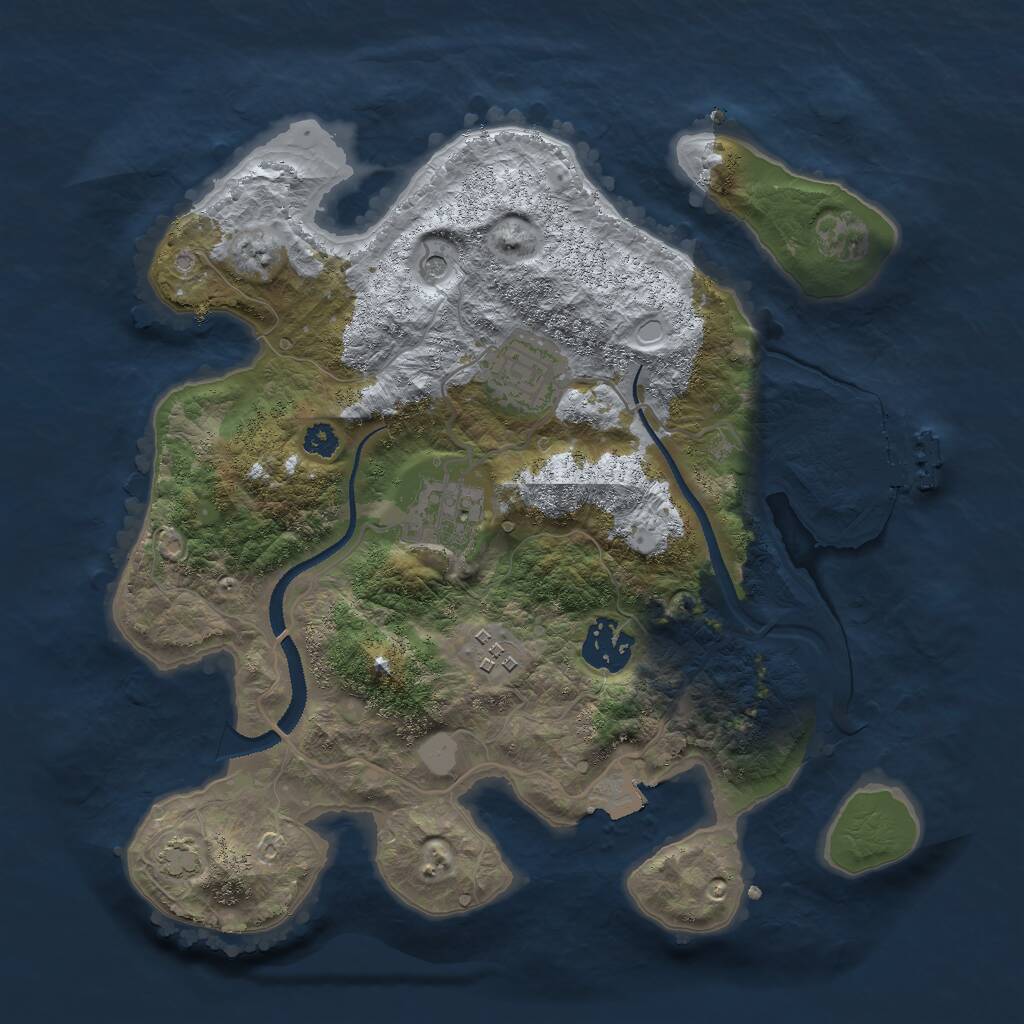 Rust Map: Procedural Map, Size: 3000, Seed: 833565457, 8 Monuments
