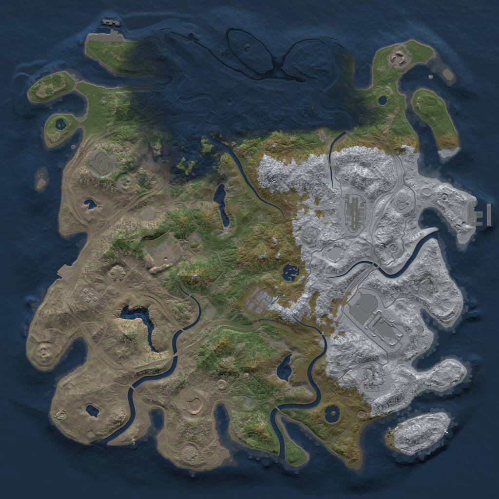 Rust Map: Procedural Map, Size: 4500, Seed: 568411381, 17 Monuments