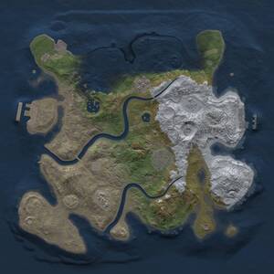 Thumbnail Rust Map: Procedural Map, Size: 3000, Seed: 1139846261, 9 Monuments