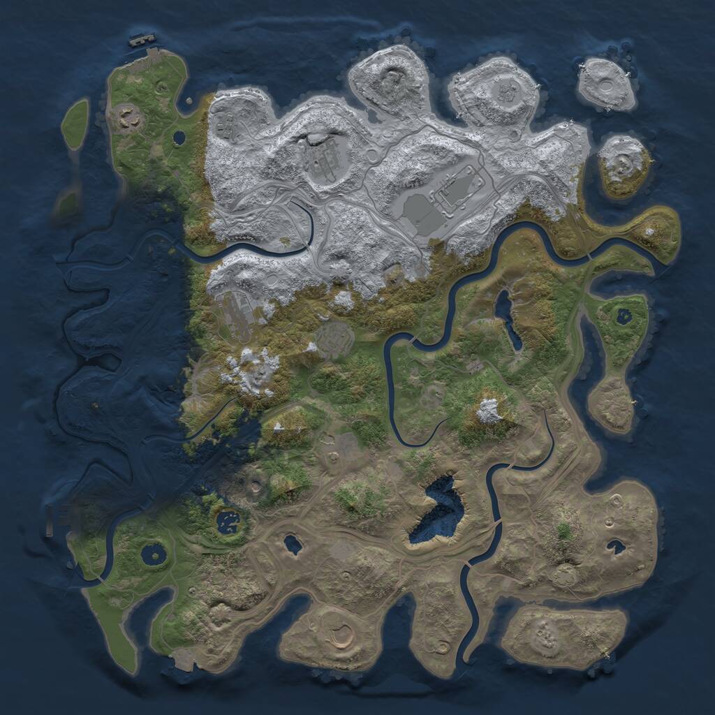 Rust Map: Procedural Map, Size: 4500, Seed: 713617530, 15 Monuments