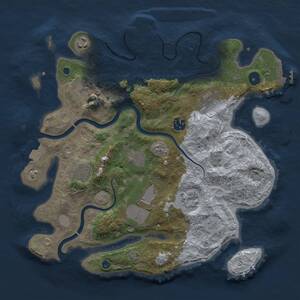 Thumbnail Rust Map: Procedural Map, Size: 3600, Seed: 840197145, 15 Monuments