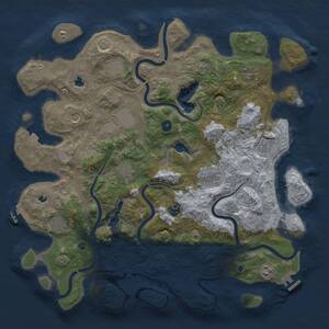Thumbnail Rust Map: Procedural Map, Size: 4500, Seed: 30383160, 17 Monuments