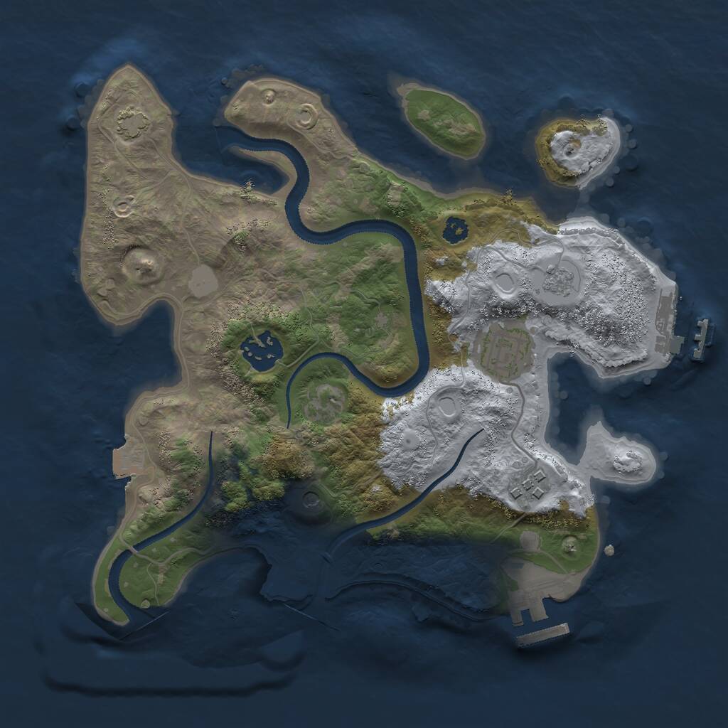 Rust Map: Procedural Map, Size: 2800, Seed: 125224651, 9 Monuments