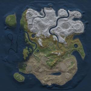 Thumbnail Rust Map: Procedural Map, Size: 3500, Seed: 1764302409, 14 Monuments