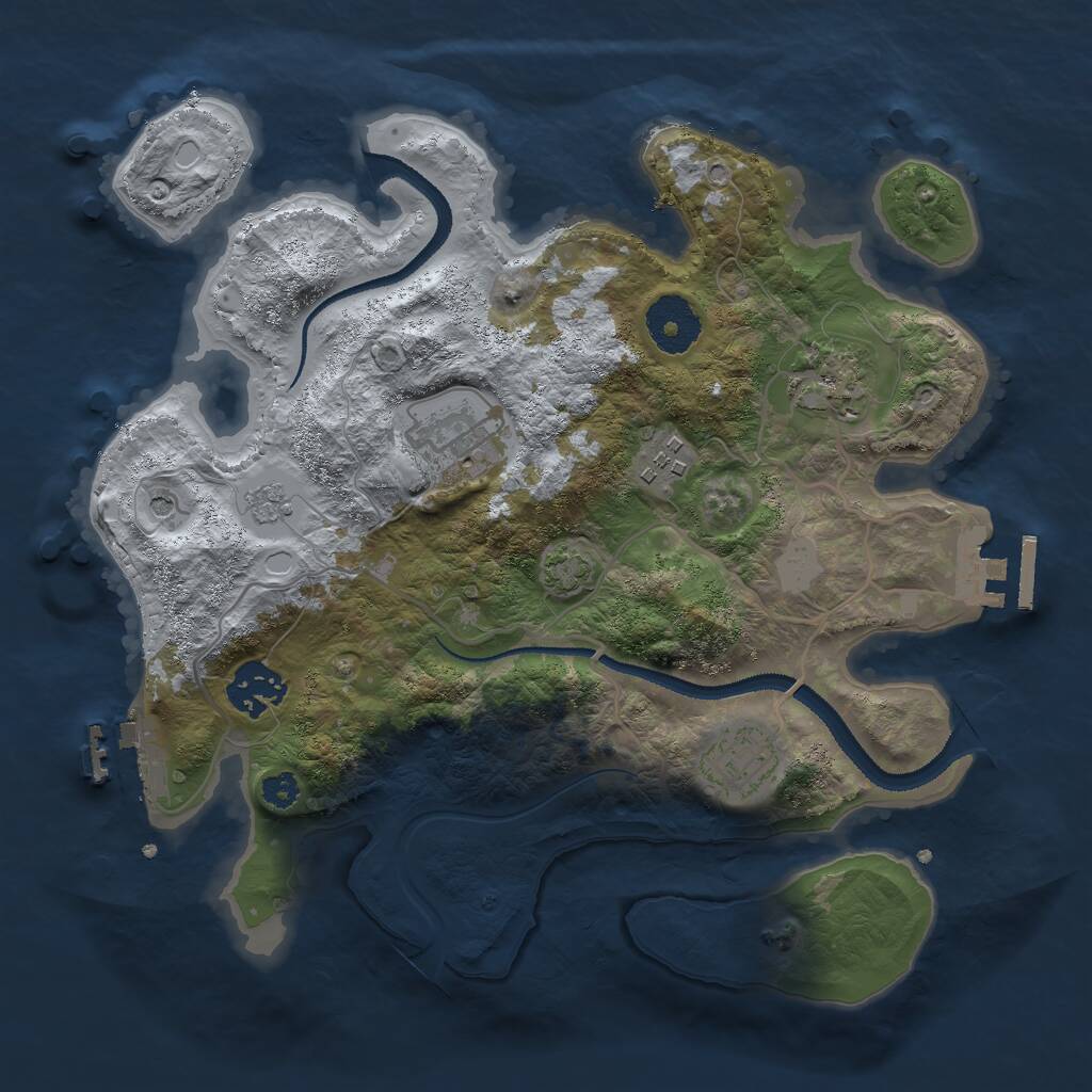 Rust Map: Procedural Map, Size: 3000, Seed: 60249, 11 Monuments