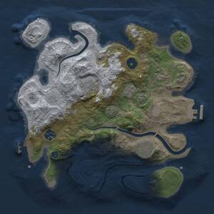 Thumbnail Rust Map: Procedural Map, Size: 3000, Seed: 60249, 11 Monuments